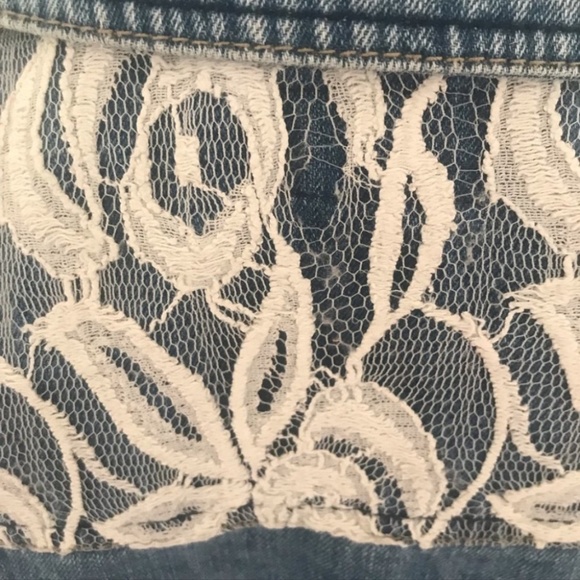 💋4/20 Denim and lace jean vest 1990’s style - Picture 2 of 7